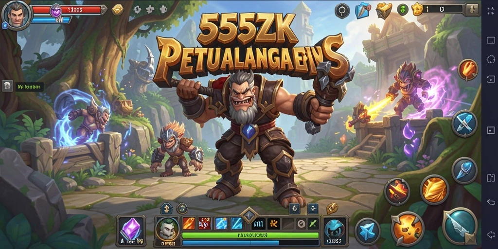 Tampilan gameplay RPG yang epik dari 555ZK.
