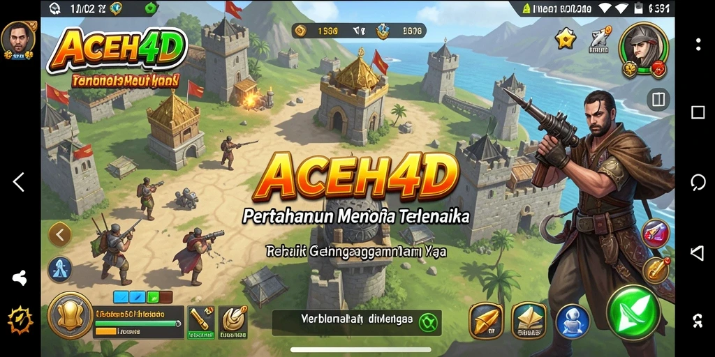 Tampilan gameplay menarik ACEH4D dengan menara dan musuh yang dinamis.