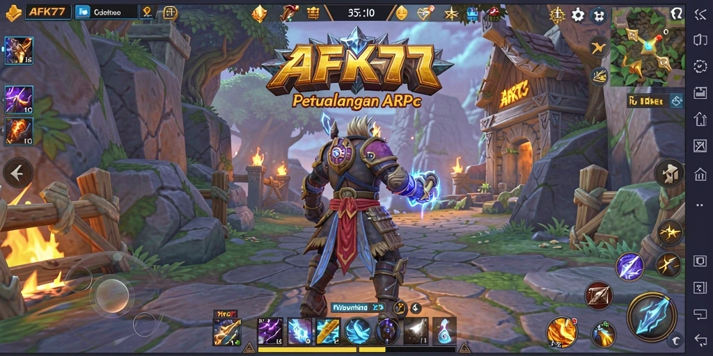 Gameplay AFK77 yang menakjubkan dengan aksi petualangan yang seru.