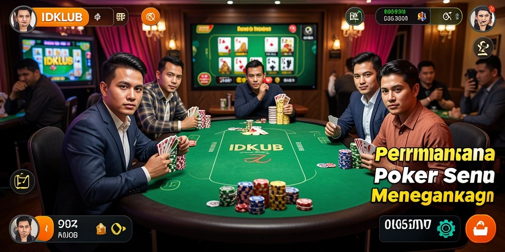Tampilan gameplay Poker yang seru di IDKLUB.