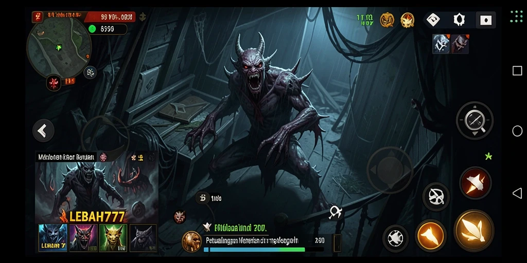 Tampilan gameplay menegangkan di dunia gelap LEBAH777.