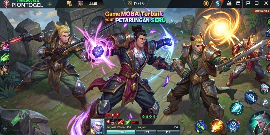 Tampilan menakjubkan dari gameplay MOBA PIONTOGEL.