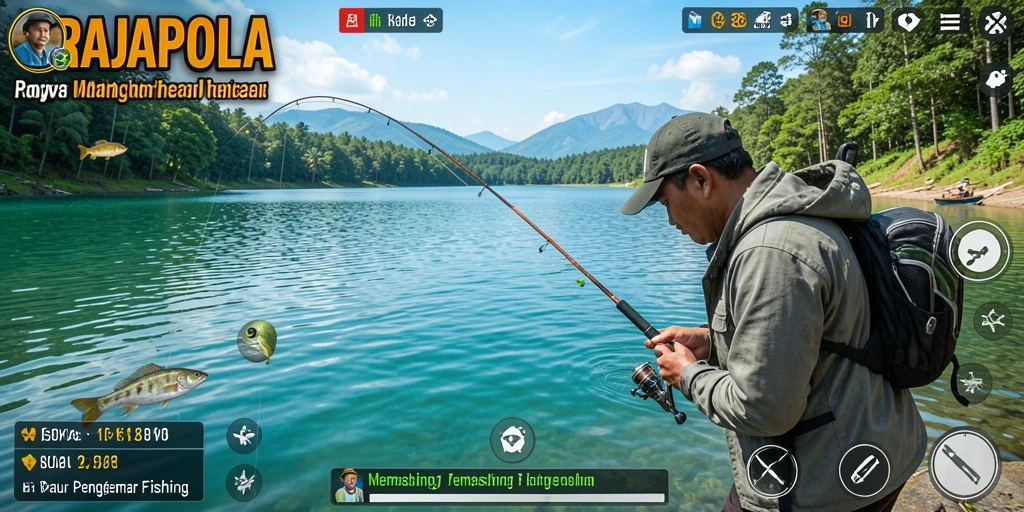 Tangkapan ikan yang spektakuler dalam RAJAPOLA saat bermain.