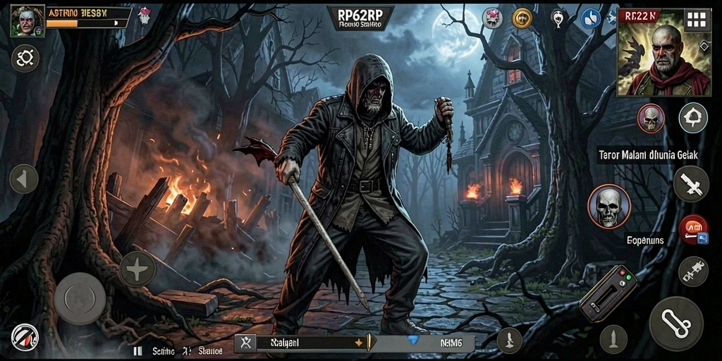 Screenshot menampilkan momen menegangkan di dalam game horror.