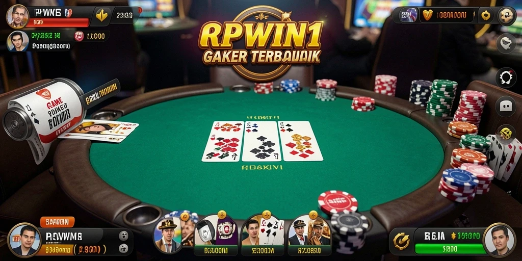 Tampilan menarik gameplay Poker di RPWIN1 yang mengasyikkan.