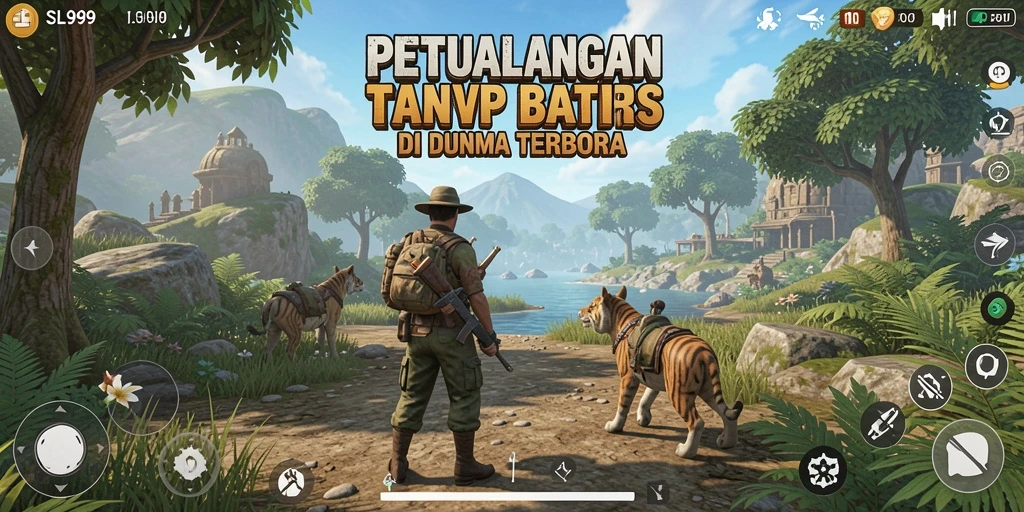 Screenshot gameplay SL999 yang menampilkan petualangan di dunia terbuka.