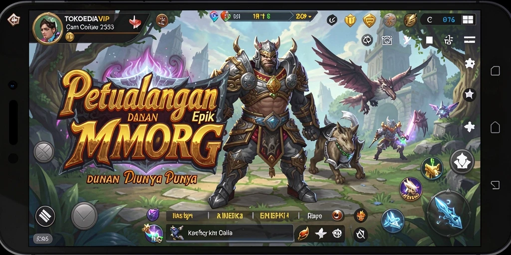 Screenshot TOKOPEDIAVIP menampilkan aksi seru dalam permainan MMORPG.