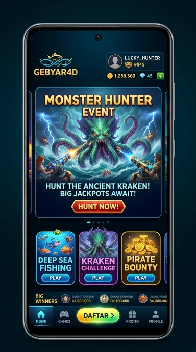 Screenshot antarmuka aplikasi gebyar4d yang ramah pengguna.